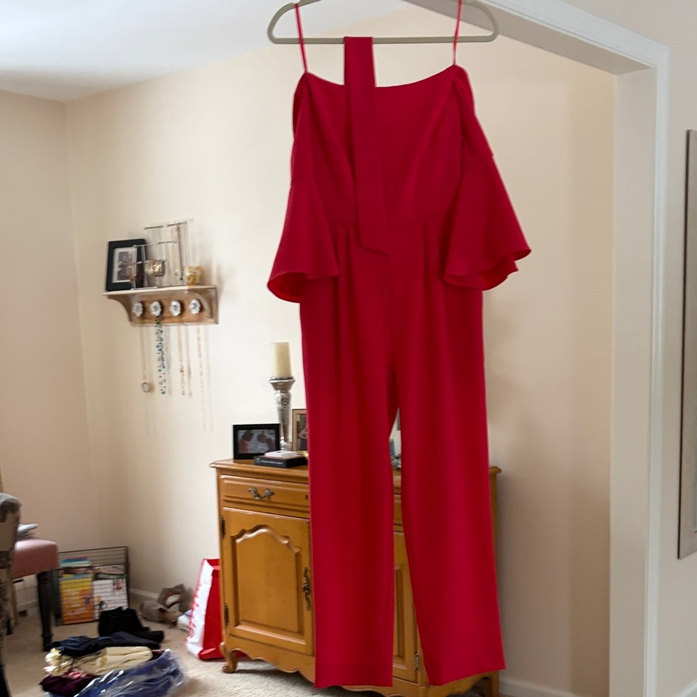 Elegant Red Off-Shoulder Jumpsuit Eliza j